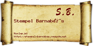 Stempel Barnabás névjegykártya